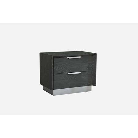 Homeroots 21" Gray Two Drawers Nightstand 370742