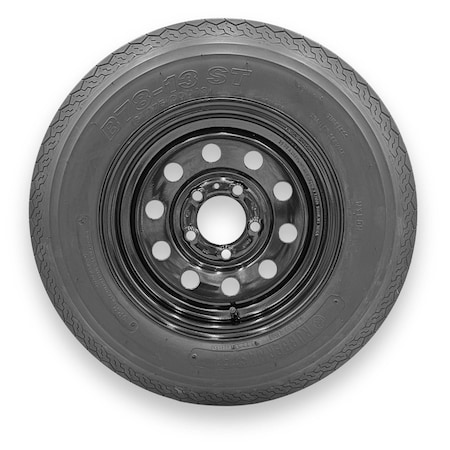 Rubbermaster - Steel Master Rubbermaster F78-15 (ST205/75D15) 6 Ply TL Highway Rib Tire on a 6 on 5.5 Bolt Black Modular Wheel 599455BLK