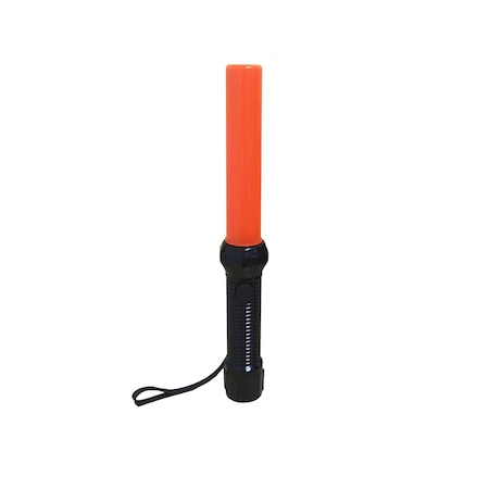 2W International Light Weight Traffic Baton with LED Flashlight, Orange, 12in Long BAO-12