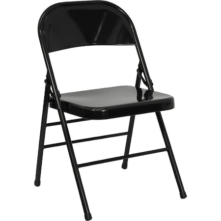 Flash Furniture Metal Folding Chair, Black HF3-MC-309AS-BK-GG