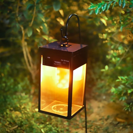 Techko Solar Portable Lantern with Flame Effect STL-2513-1