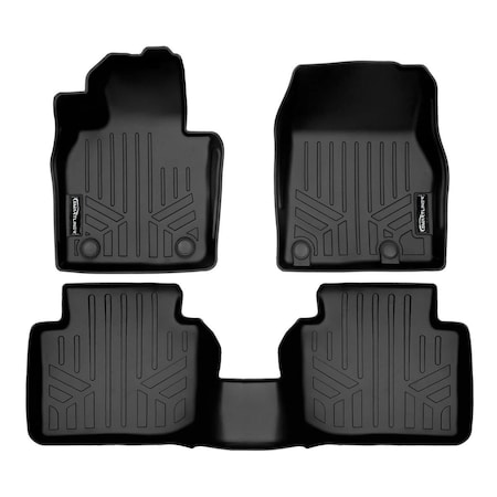 Smartliner SA0622-B0622 Custom Fit Floor Mats 2 Row Liner Set for 2023 Mazda CX-50, Black SA0622/B0622