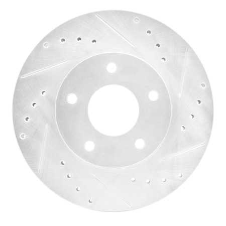 Dynamic Friction Co DFC Brake Rotor - Drilled and Slotted - Silver 631-67048R