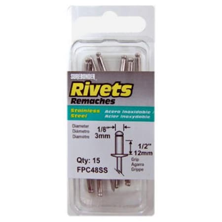 Fpc 48SS Surebonder Long Stainless Steel Rivet, 15PK 652446