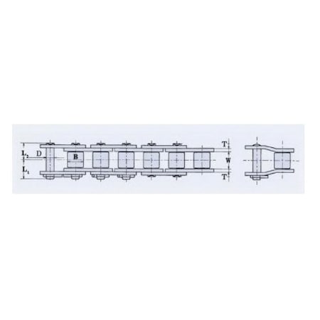 Hkk Chain HKK Heavy Series Riveted, 100 ft OAL, .5P, .312 Dia x 5/16 W, AS RH040R1C
