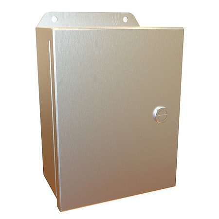 Hammond Latches Electrical Enclosure, 8 in H, 4 in D, 6 in W, 12, 13, 3R, 4, 4X, Stainless Steel EJ863SS