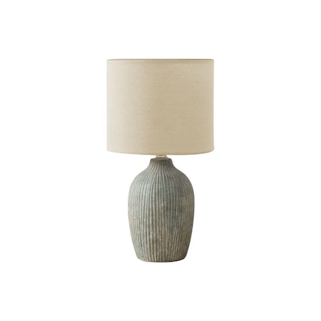 Monarch Specialties Lighting, Table Lamp, 18"h, Green Ceramic, Beige Shade, Contemporary, Modern I 9784