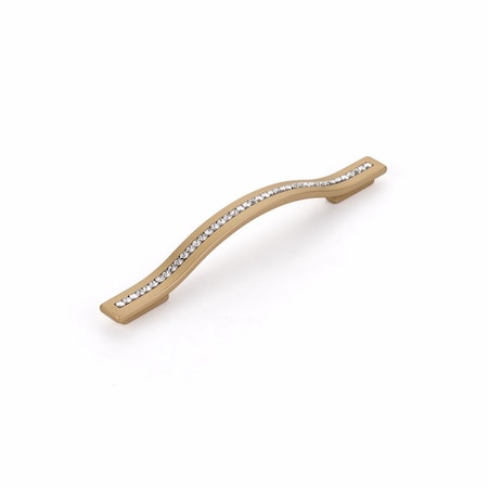 Schaub 128mm to 160mm Center to Center Skyevale Cabinet Pull with Crystals Signature Satin Brass Finish 302-SSB