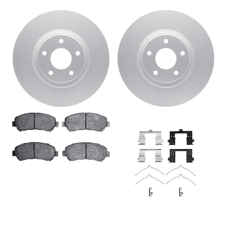 Dynamic Friction Co DFC GEOSPEC Coated Rotors with 5000 Brake Pads - Ceramic and Hardware 4512-67114