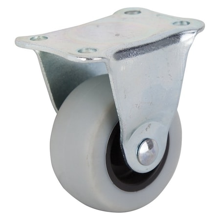 Prosource Rigid Caster, 2 in Dia Wheel, 23 mm W Wheel, Thermoplastic Rubber Wheel, Gray, 105 lb JC-N01-G