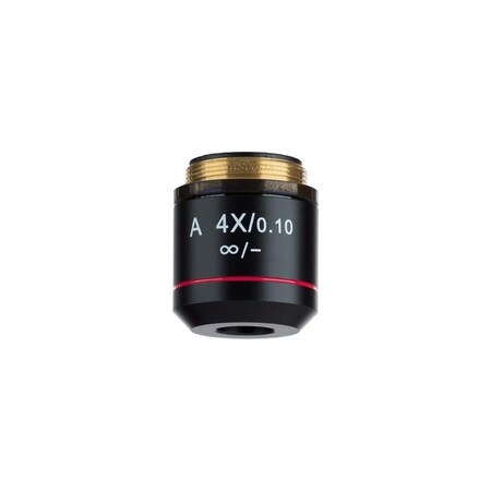 Amscope 4X Infinity Achromatic Microscope Objective with Black Finish A4X-INF-B