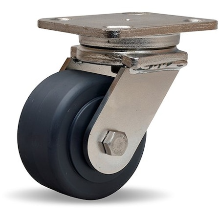 Hamilton Stainless Steel Workhorse Swivel Caster, 4" x 2" Nylast High Performance Cast Nylon Wheel S-WHS-4NYSB-SFB