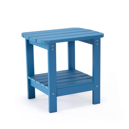 Homeroots 15" Blue Plastic Outdoor Side Table 543739