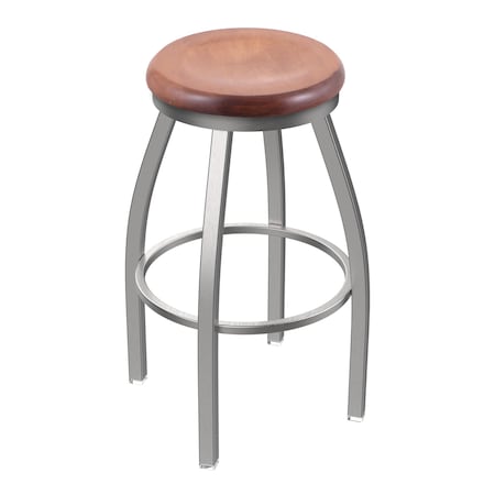 Holland Bar Stool Co 802 Misha Stainless Steel 36in Swivel Bar Stool with Medium Maple Seat 80236SSMedMpl