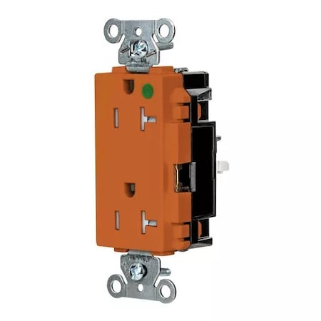 Hubbell Wiring Device-Kellems Straight Blade Receptacle, 5-20R, 20 A, 125V AC, 2 Pole, 3 Wire, Surface Mount, Grounded HBL2182STOTR