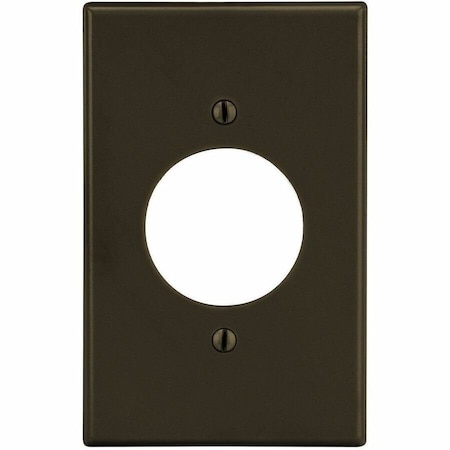 Hubbell Wiring Device-Kellems Single Receptacle Wall Plate, Number of Gangs: 1 Plastic, Satin Finish, Brown P720