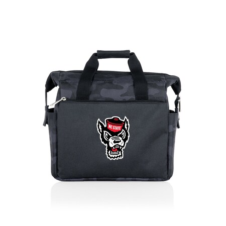 Picnic Time Family Of Brands NCAA NC State Wolfpack On The Go Lunch Bag Cooler - Soft Cooler Lunch Box, Black Camo 510-00-182-424-0