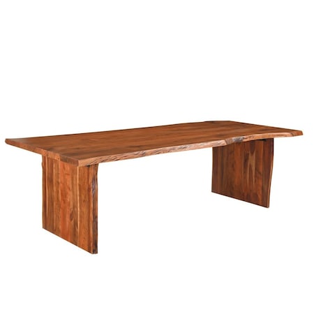 Homeroots 72" Brown Solid Wood Double Pedestal Base Dining Table 521851