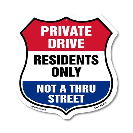Signmission Private Driveway Shield Sign Private Dri, 18 Inch X 18 Inch, Plastic Sign SHI-P-18-436