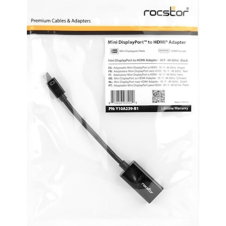 Rocstor MINI DISPLAYPORT TO HDMI ADAPTER Y10A239-B1