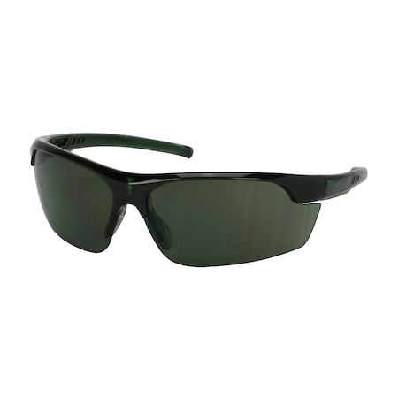 Bouton Optical Semi-Rimless Safety Glasses with Green Frame, Green Lens and FogLess 3Sixty Coating 250-58-0521