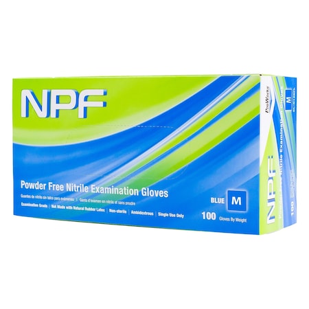 Safety Zone Nitrile Powder Free 5.5 mil Exam Gloves - Blue, Med - Case of 1000 GL-N106FM