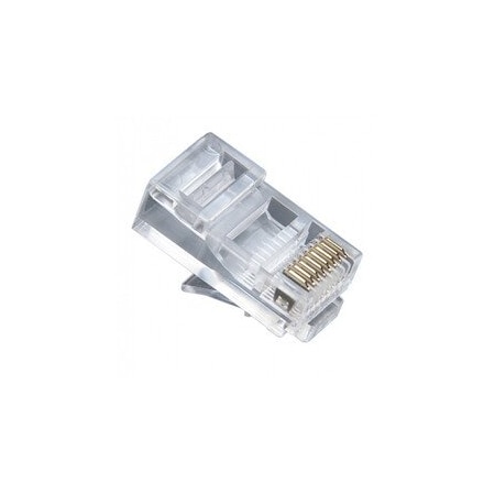 Cable Wholesale Platinum Tools Standard Cat5e RJ45 Crimp Connectors For Round Stranded Cable, 2-Prong, 8P8C, POE 106148J