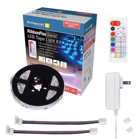 Pinpoint 16 ft. Ribbonflex Home Plug-In LED Strip Tape Light Kit - Multicolored PI3306665