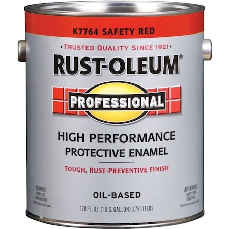 Rust-Oleum PROFESSIONAL Enamel, Gloss, Safety Red, 1 gal Can K7764402