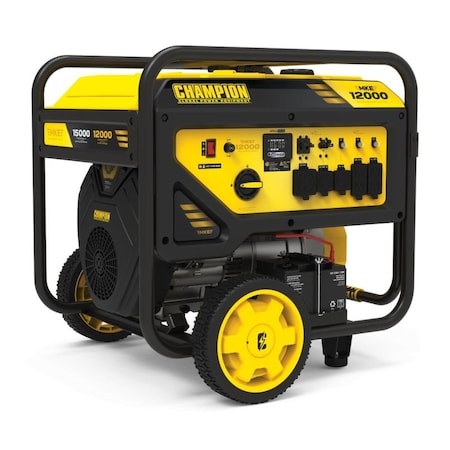 Champion Power Equipment Portable Generator, Gasoline, 12,000 W Rated, 15,000 W Surge, Electric Start, 120/240V AC, 50 A A 201160