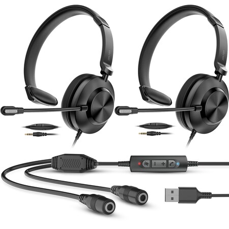 Delton Training Headset Bundle w/ Master Adapter & Splitter for Coaching T30Y