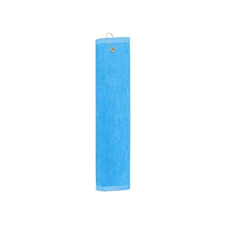 Towelsoft Premium 16 inch x 26 inch Velour Golf Towel with Tri-fold Hook & Grommet Placement-Aqua Golf-GV1201TR-AQ