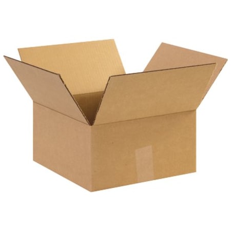 Partners Brand 12 in x 12 in x 6 in Heavy-Duty Box, Kraft, Corrugate, Single Wall, 44 ECT, 25 PK HD12126