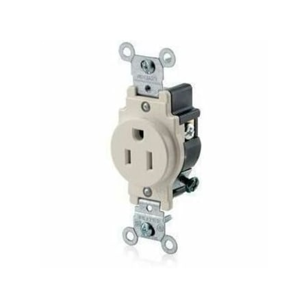 Leviton Commercial Grade Single Receptacle, 15 Amp, 125 Volt 5015-T