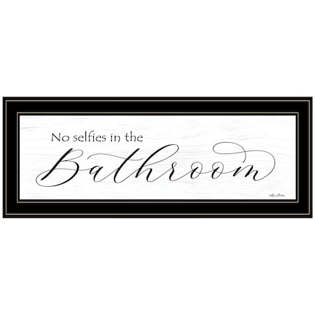 Homeroots No Selfies in the Bathroom 3 Black Framed Print Bathroom Wall Art 415402