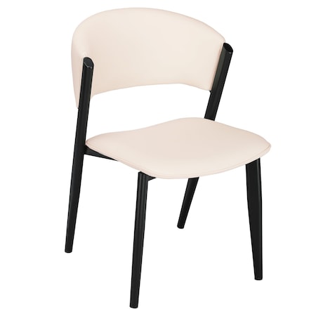 Leisuremod Aspen Collection Modern Dining Chair Black Frame in White ACBL51W