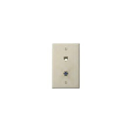 Leviton Light Almond, High Impact Plastic, 1 6-Position 4-Conductor RJ11 Jack, 1 40259-T