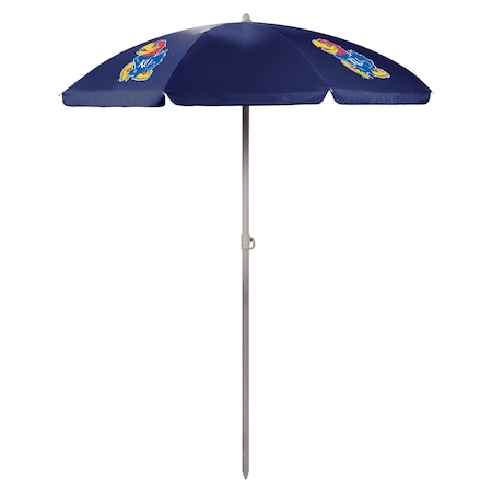 Picnic Time Family Of Brands NCAA Kansas Jayhawks Outdoor Canopy Sunshade Beach Umbrella 5.5' 822-00-138-244-0