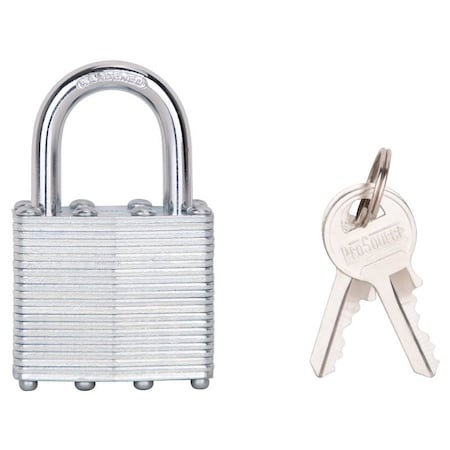 Prosource Padlock, Standard Shackle, 1/4 in Dia Shackle, 1-1/4 in H Shackle, Steel Shackle, Steel Body HD00012-3L