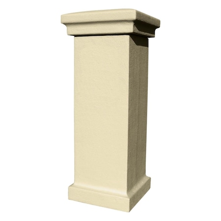 Qualarc Stucco Locking Column Vacation Mailbox with Decorative Scroll Door, Sandstone VAC-STUCOL-SS