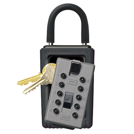 Kidde J5 Portable over-The-Door Mount Pushbutton Lock Box, Titanium Grey 001017 J5