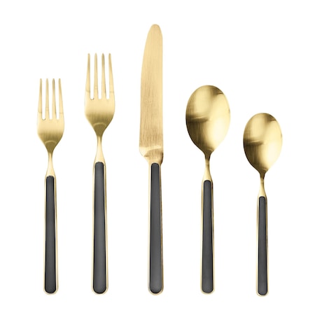 Mepra Fantasia Ice Gold Flatware Set - 20 Pieces - Black 10N622020OI