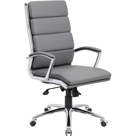 Boss Executive CaressoftPlus Chair with Metal Chrome Finish B9471-GY