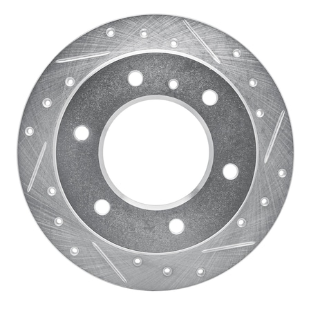 Dynamic Friction Co DFC Brake Rotor - Drilled and Slotted - Silver 631-37005R