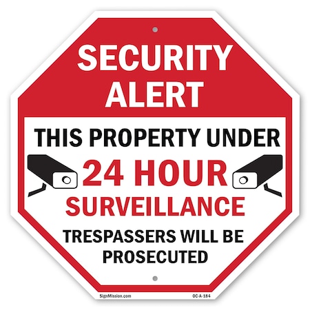 Signmission Security Alert This Property Under, 10 Inch X 10 Inch, Aluminum Metal Signs OC-A-10-184
