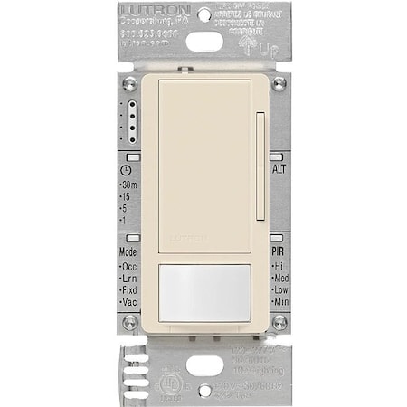 Lutron Vacancy Dimmer Snsr, Wall, Light Almond MS-Z101-V-LA