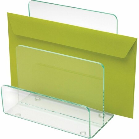 Lorell Acrylic Transparent Edge Mini File Sorter, Green 80659