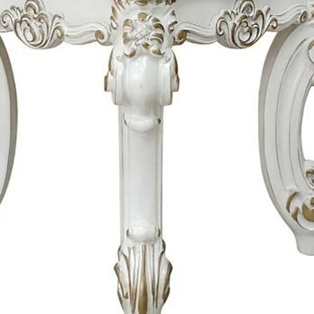 Homeroots 26" Antique Pearl Manufactured Wood Square End Table 485890