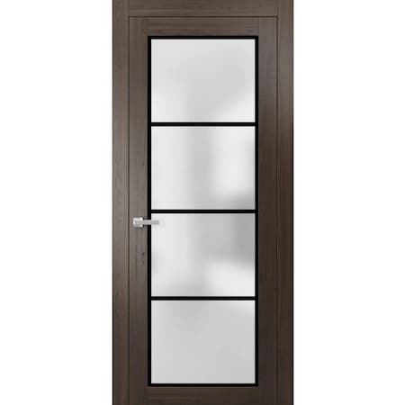 Sartodoors Solid French Door Frosted Glass Planum 2132 28x96 Solid Core Modern Interior PLANUM2132ID-CA-28 x 96-Butterfly