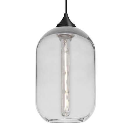 Besa Lighting Besa Omega 12 Pendant, Clear, Black Finish, 1x 4W MAX E26 Base 1JT-OMEGA12CL-EDIL-BK
